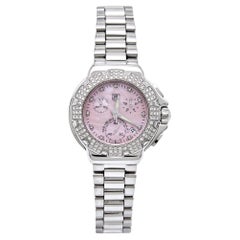 Used Tag Heuer Pink Mother Of Pearl Diamond Stainless Steel Formula 1 CAC1311.BA0852 