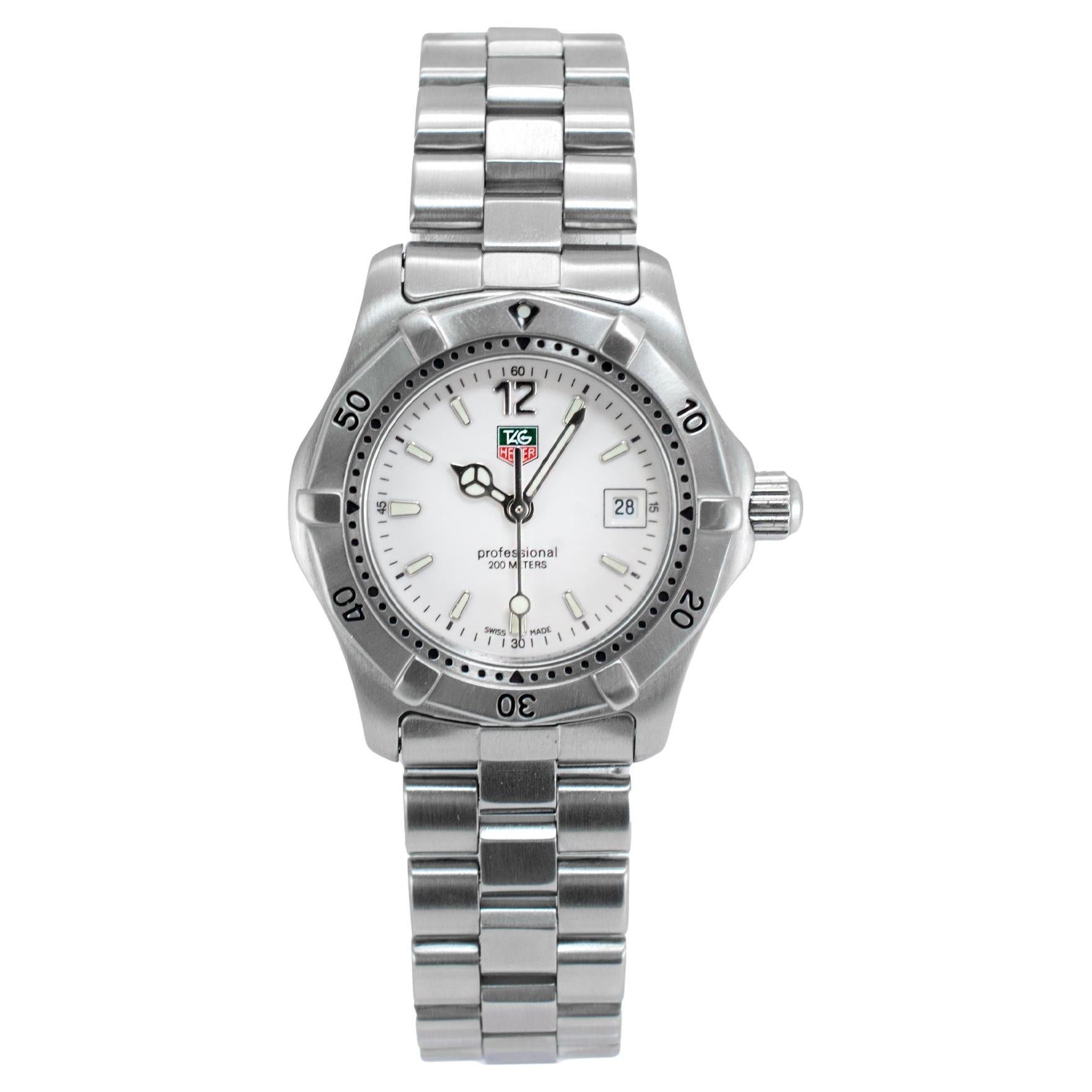 Tag Heuer Professional 2000 28MM WK1311 White Dial Stainless Steel Quartz Watch