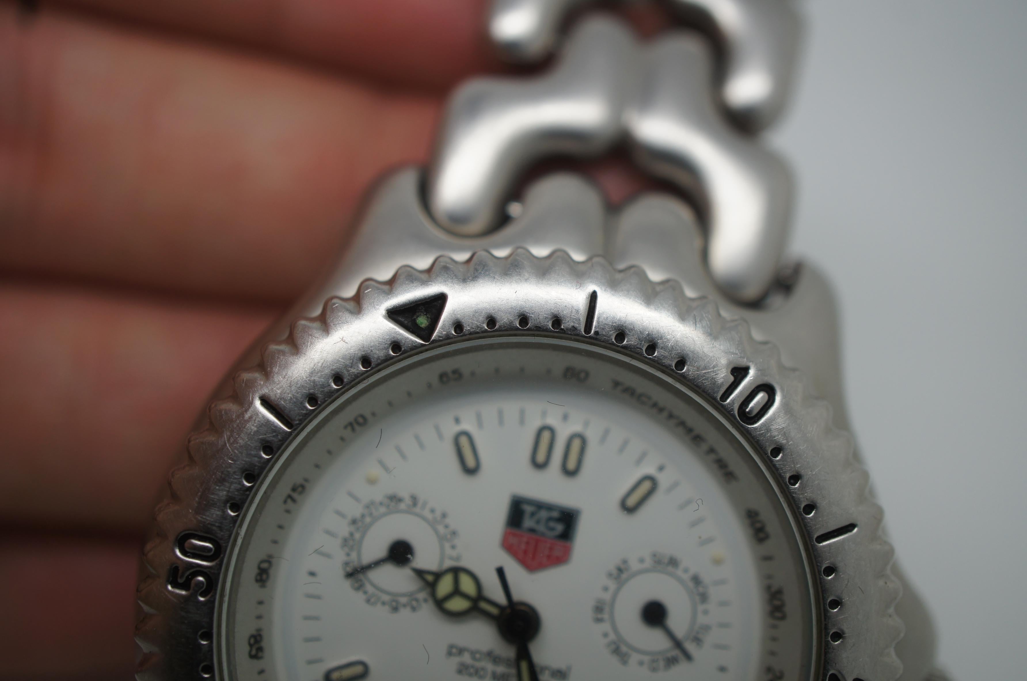 Tag Heuer Professional Link Chronograph Mens Stainless Steel Divers Wristwatch 4