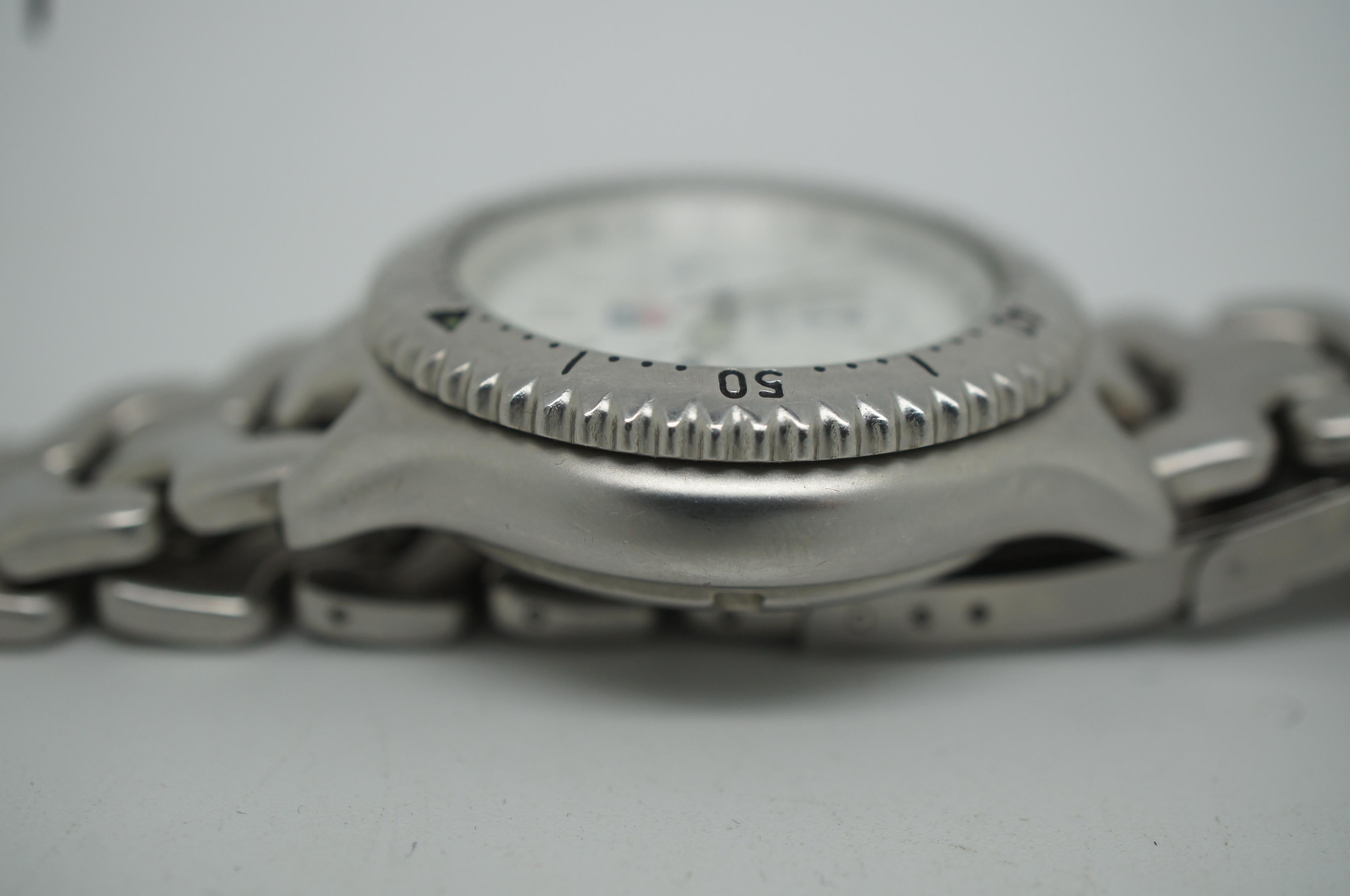 Montre-bracelet pour hommes Tag Heuer Professional Link Chronographe en acier inoxydable Bon état - En vente à Dayton, OH