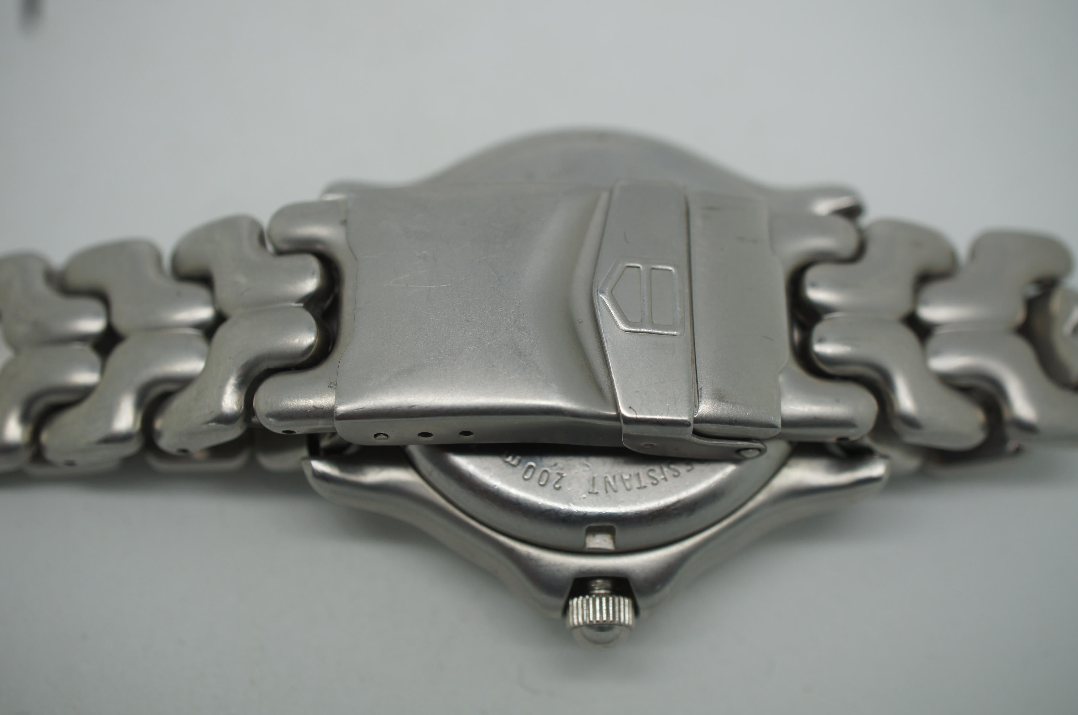 Tag Heuer Professional Link Chronograph Mens Stainless Steel Divers Wristwatch In Good Condition In Dayton, OH