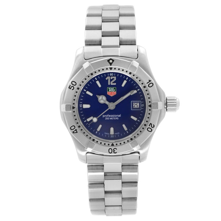 TAG Heuer Professional Stainless Steel Blue Dial Quartz Ladies Watch