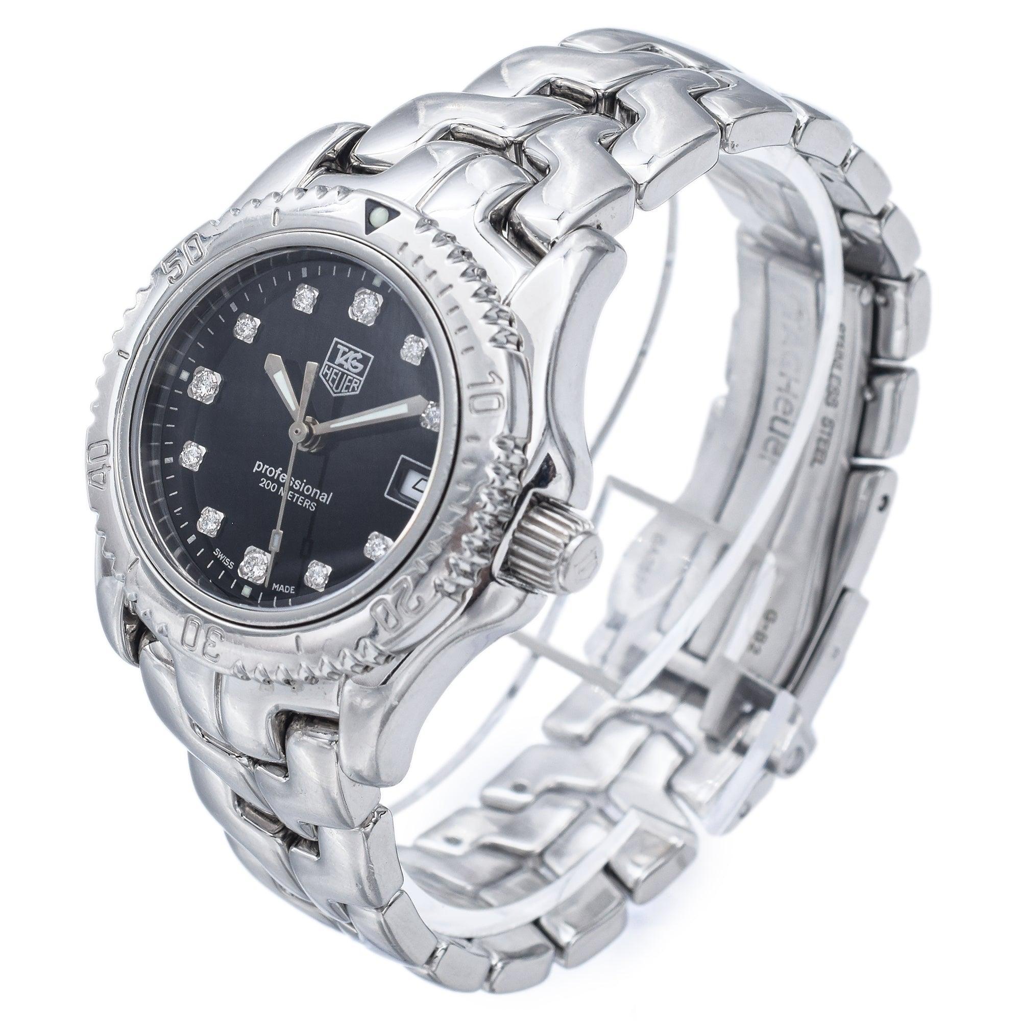 Reloj de mujer TAG Heuer Professional WT1317 de cuarzo con diamantes en Bueno estado para la venta en New York, NY