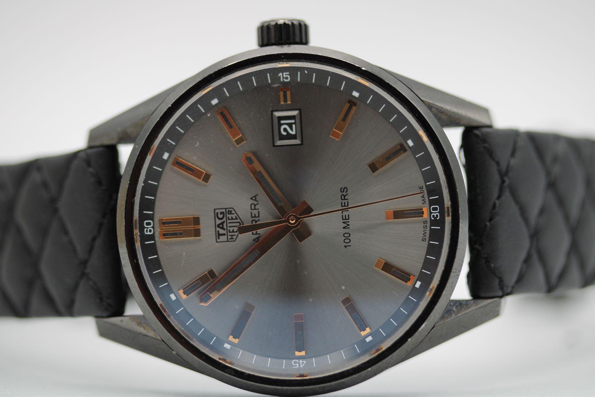 This Tag Heuer Carrera Special Edition is now discontinued from the Tag Heuer range with very few available anywhere. We have fitted a new old stock Tag Heuer strap to match exactly the strap originally sold on and the watch is presented with its