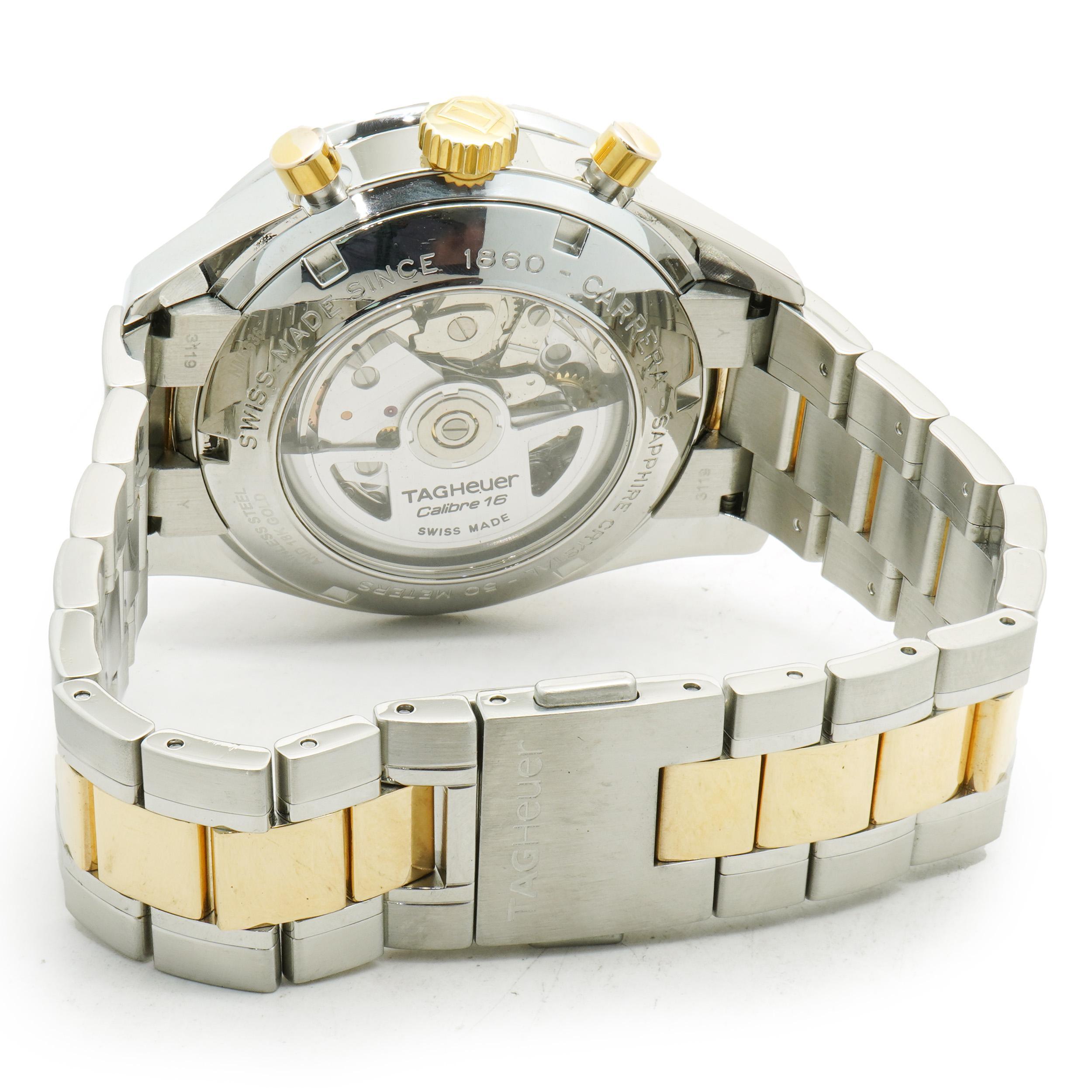 Tag Heuer Stainless Steel & 18 Karat Yellow Gold Carrera In Excellent Condition In Scottsdale, AZ