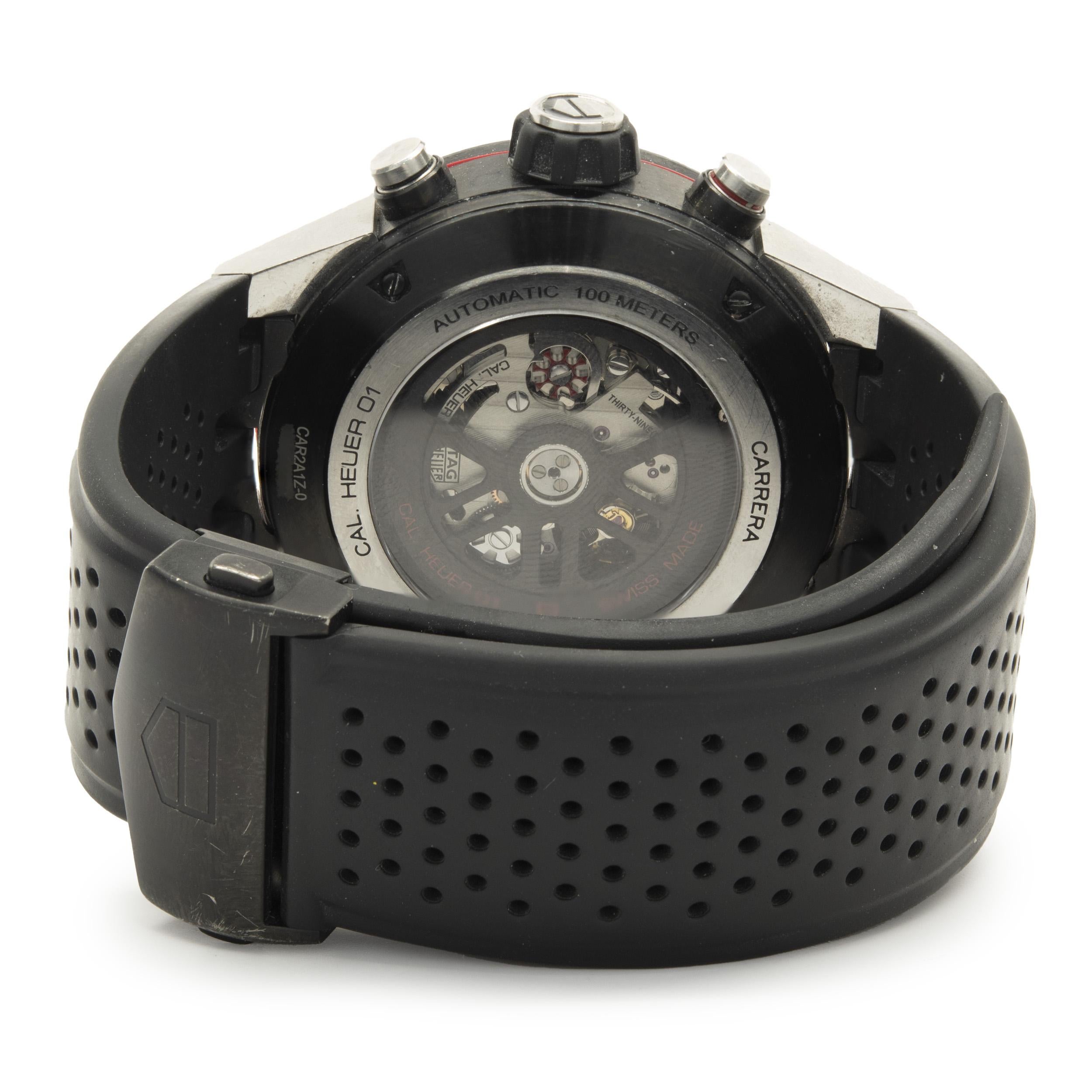 Tag Heuer Edelstahl und schwarzes PVD Carrera-Skelett im Zustand „Hervorragend“ in Scottsdale, AZ