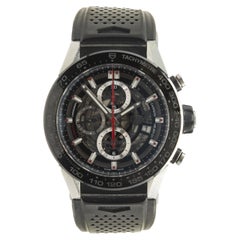 Tag Heuer Stainless Steel and Black PVD Carrera Skeleton