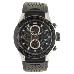Tag Heuer Edelstahl und schwarzes PVD Carrera-Skelett