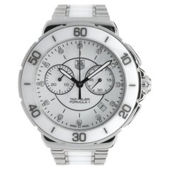 TAG Heuer Stainless Steel and White Ceramic Formula 1 with Diamond Dial