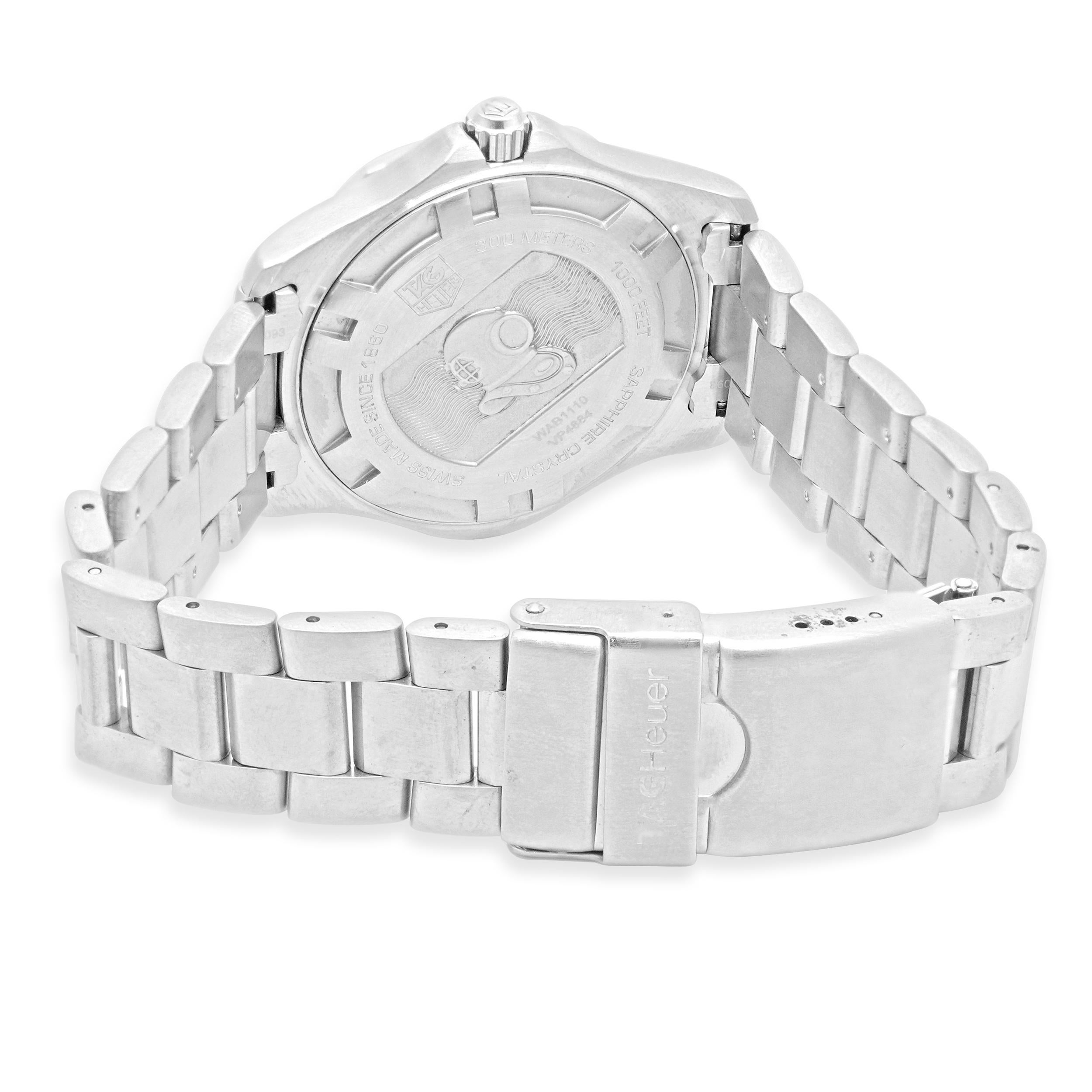 Tag Heuer Stainless Steel Aqua Racer 38.5mm In Excellent Condition For Sale In Scottsdale, AZ