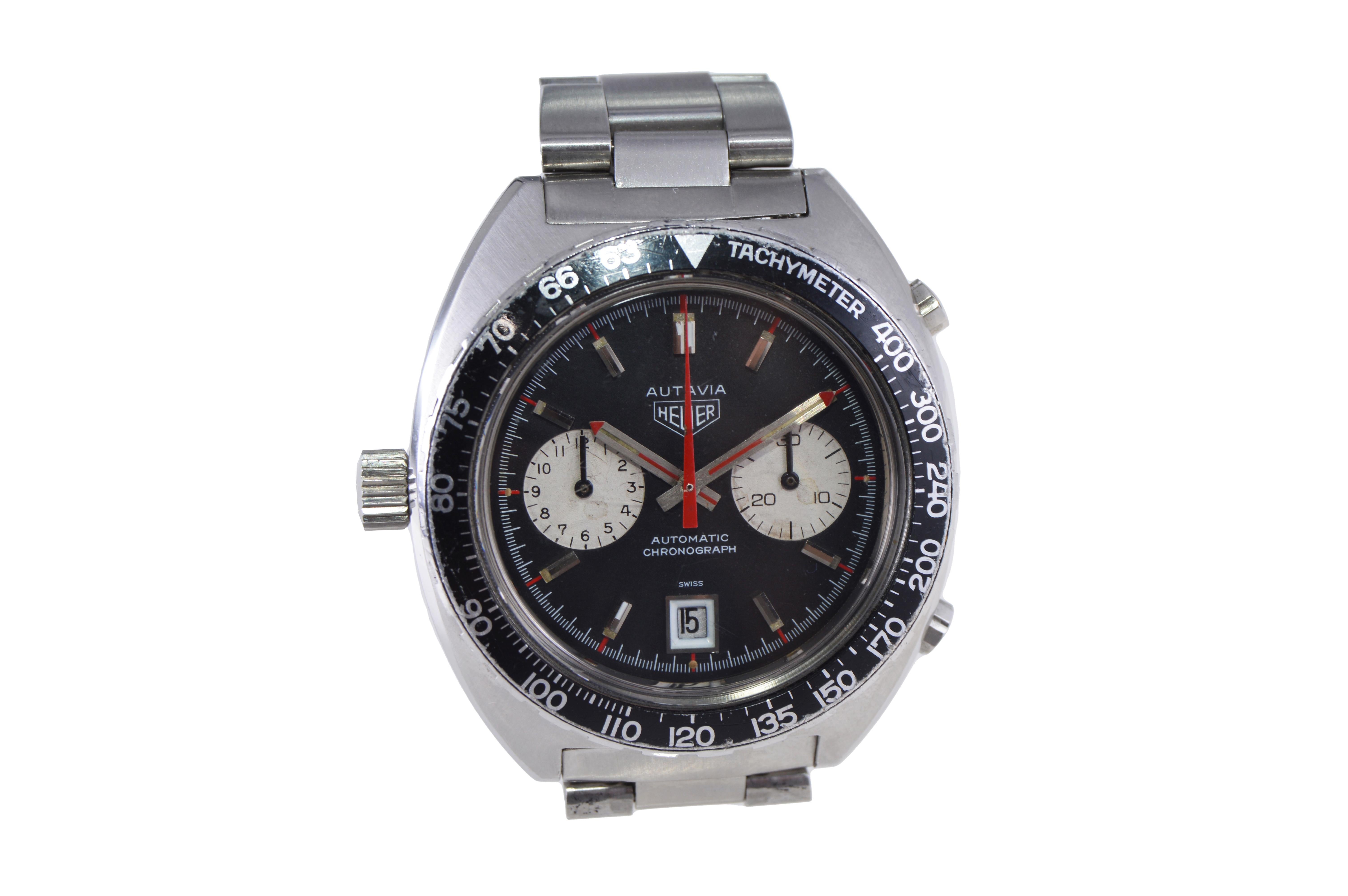 Men's Tag Heuer Stainless Steel Autavia Chronograph Manual Watch For Sale