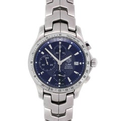 TAG Heuer Stainless Steel Blue dial Link Automatic Wristwatch Ref CJF2114-0 