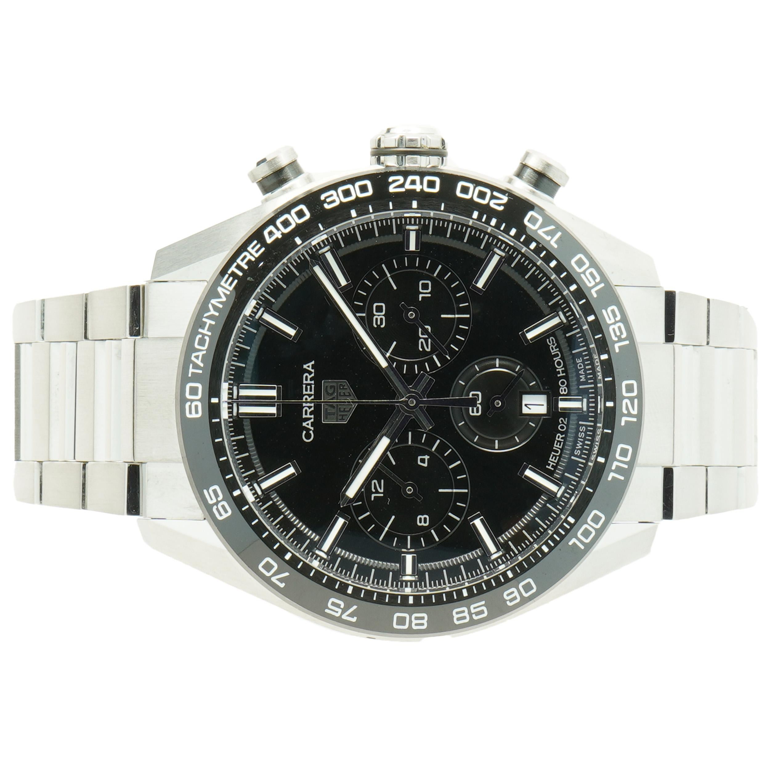 Movement: automatic
Function: hours, minuets, subseconds, date, Chronograph, ¼ subsecond, 30 minute counter, 12 hour counter
Case: 44mm stainless steel case, with black ceramic tachymeter
Dial: black
Band: stainless steel
Reference#: