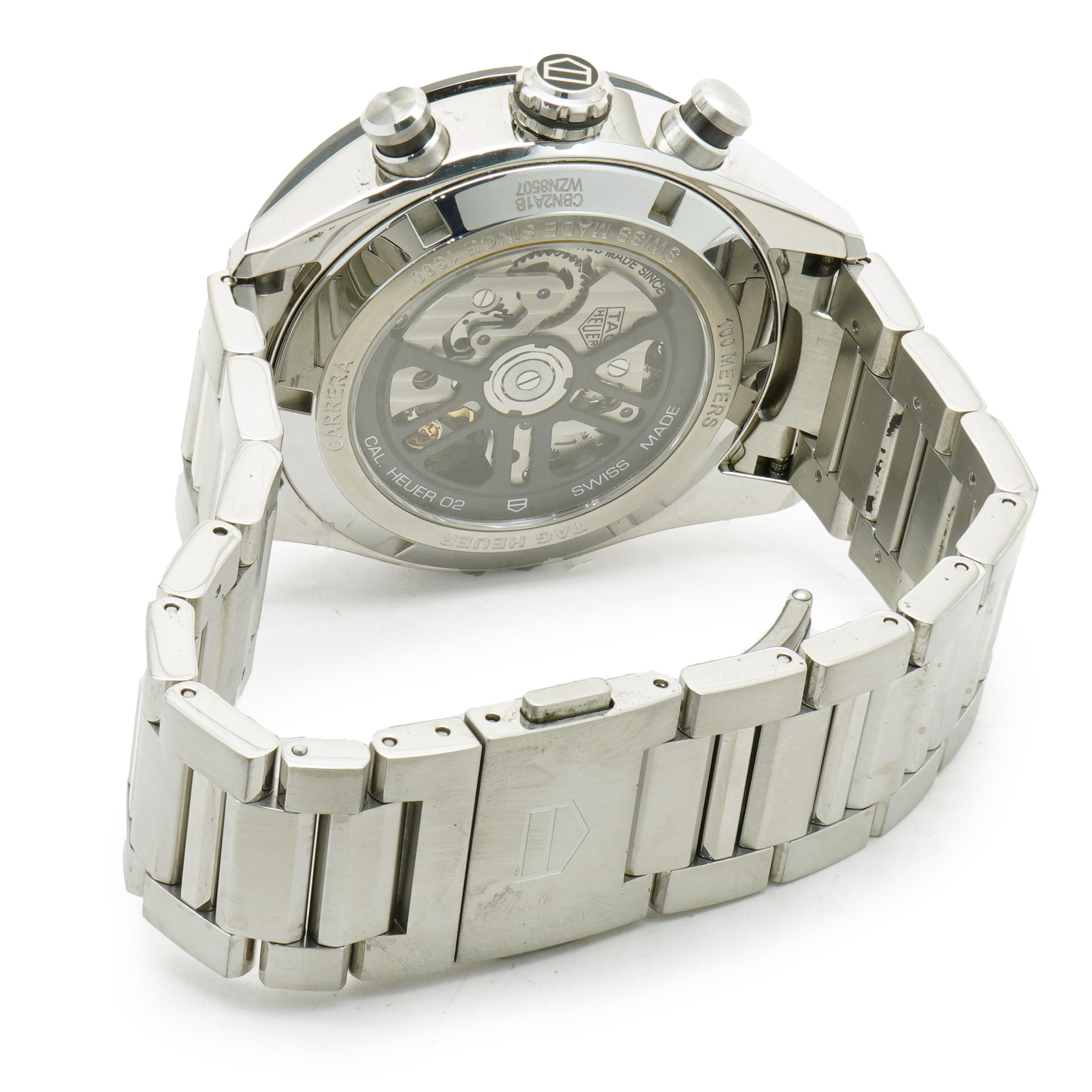 Tag Heuer Stainless Steel Carrera 44mm In Excellent Condition For Sale In Scottsdale, AZ