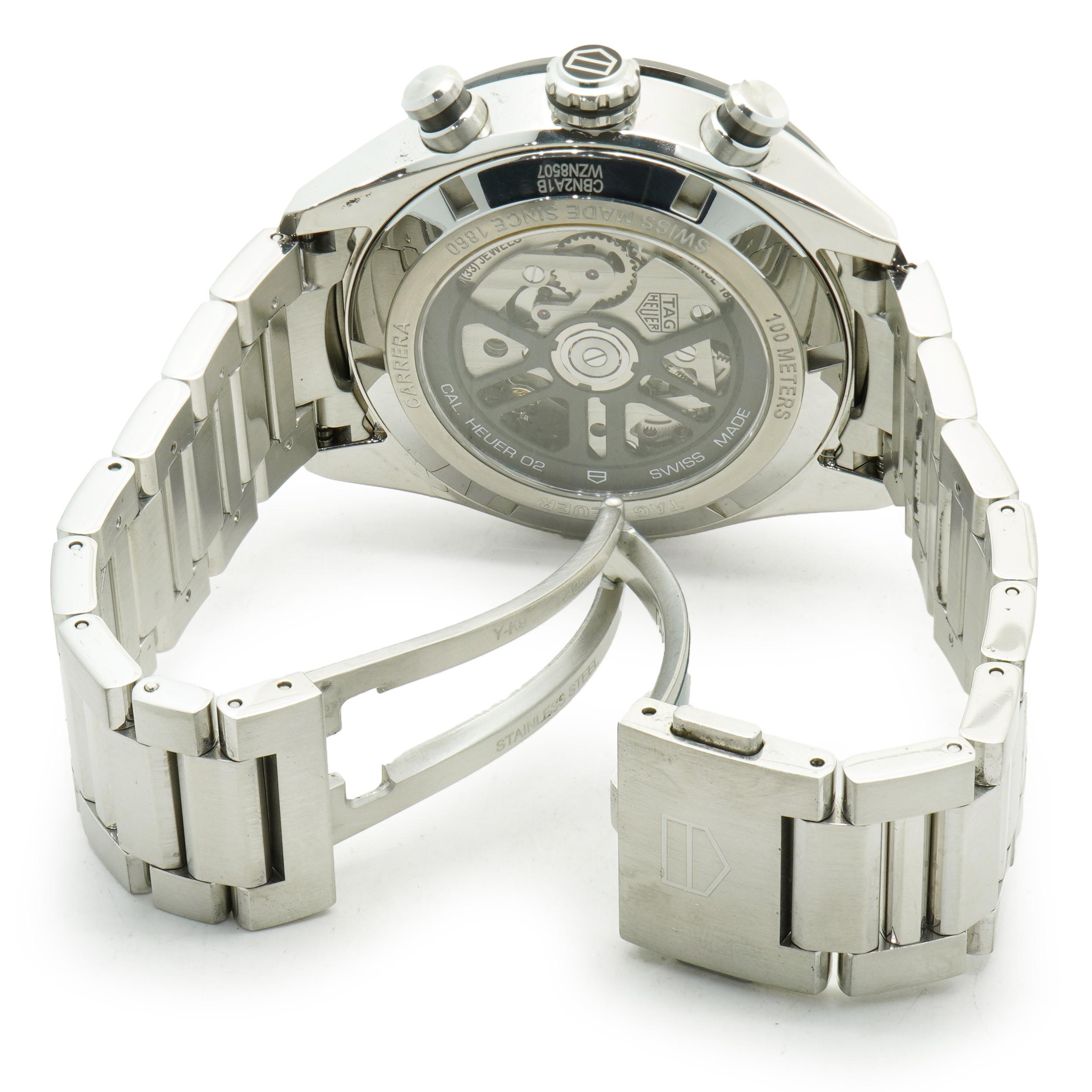 Men's Tag Heuer Stainless Steel Carrera 44mm For Sale