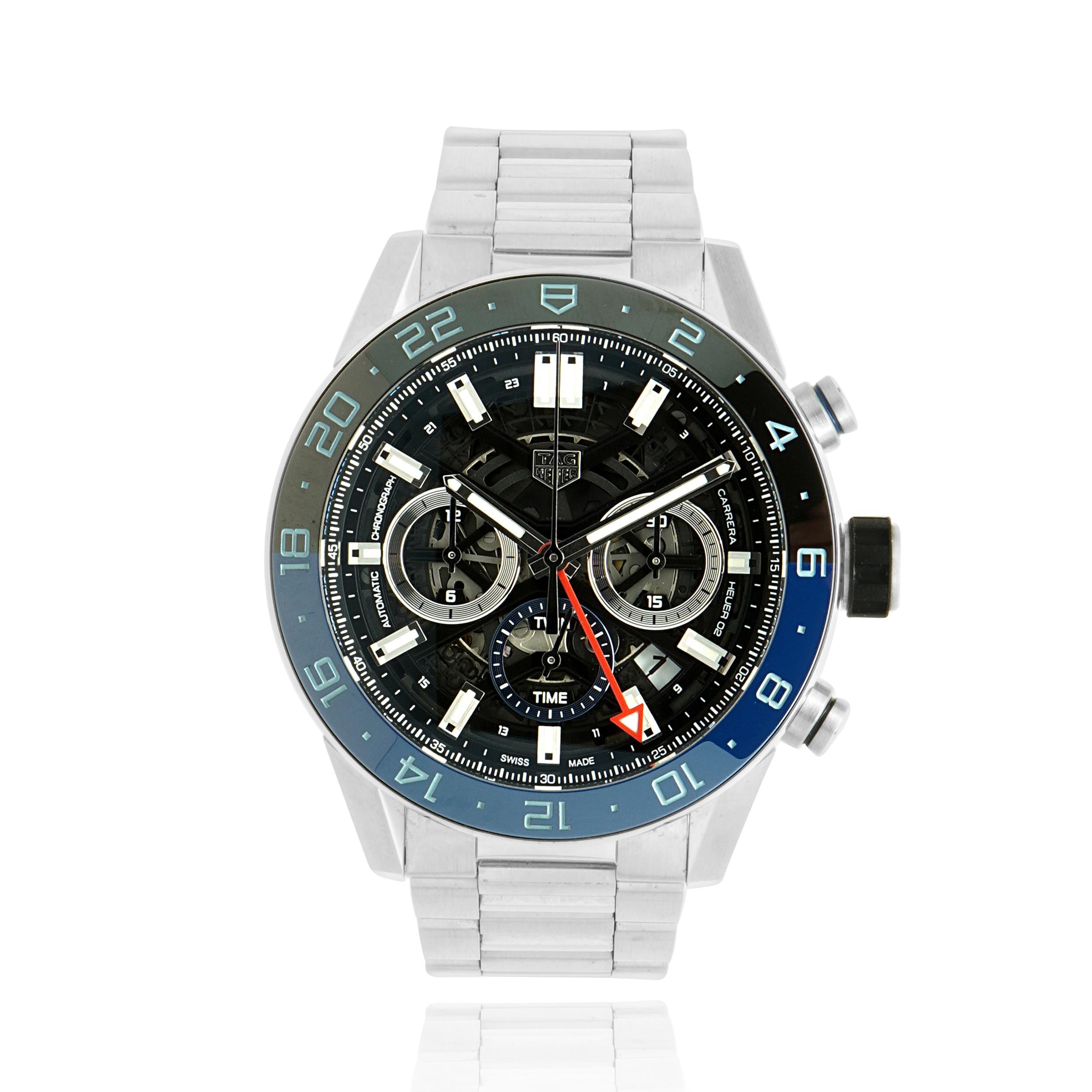 Tag Heuer Cronógrafo Carrera GMT de acero inoxidable en venta