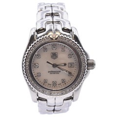 Used TAG Heuer Stainless Steel Ladies Professional w/ MOP Diamond Dial Diamond Bezel