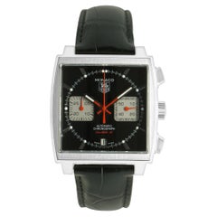 Tag Heuer Stainless Steel Monaco Chronograph 39MM Black Dial