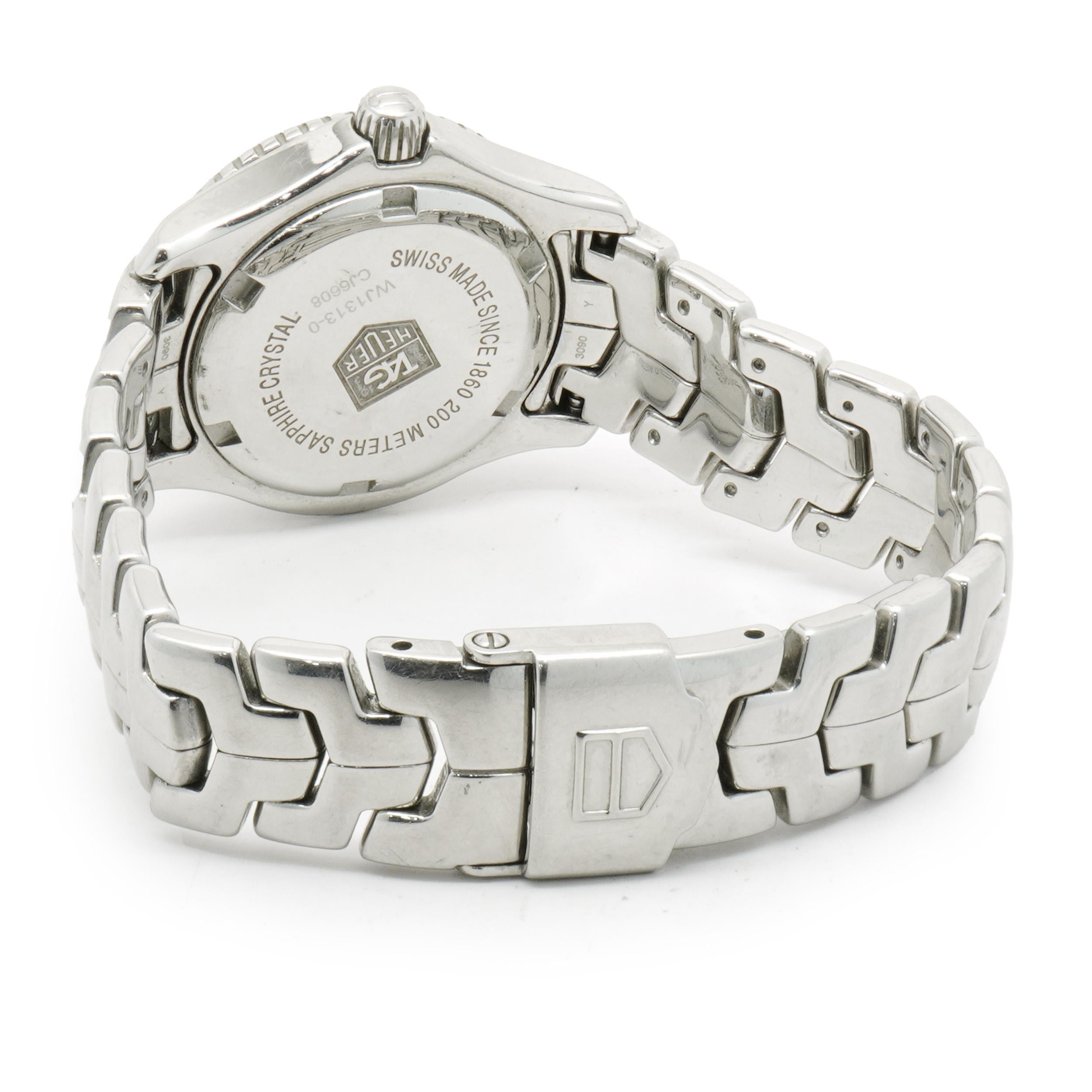 Tag Heuer Stainless Steel Mother of Pearl Link In Excellent Condition For Sale In Scottsdale, AZ