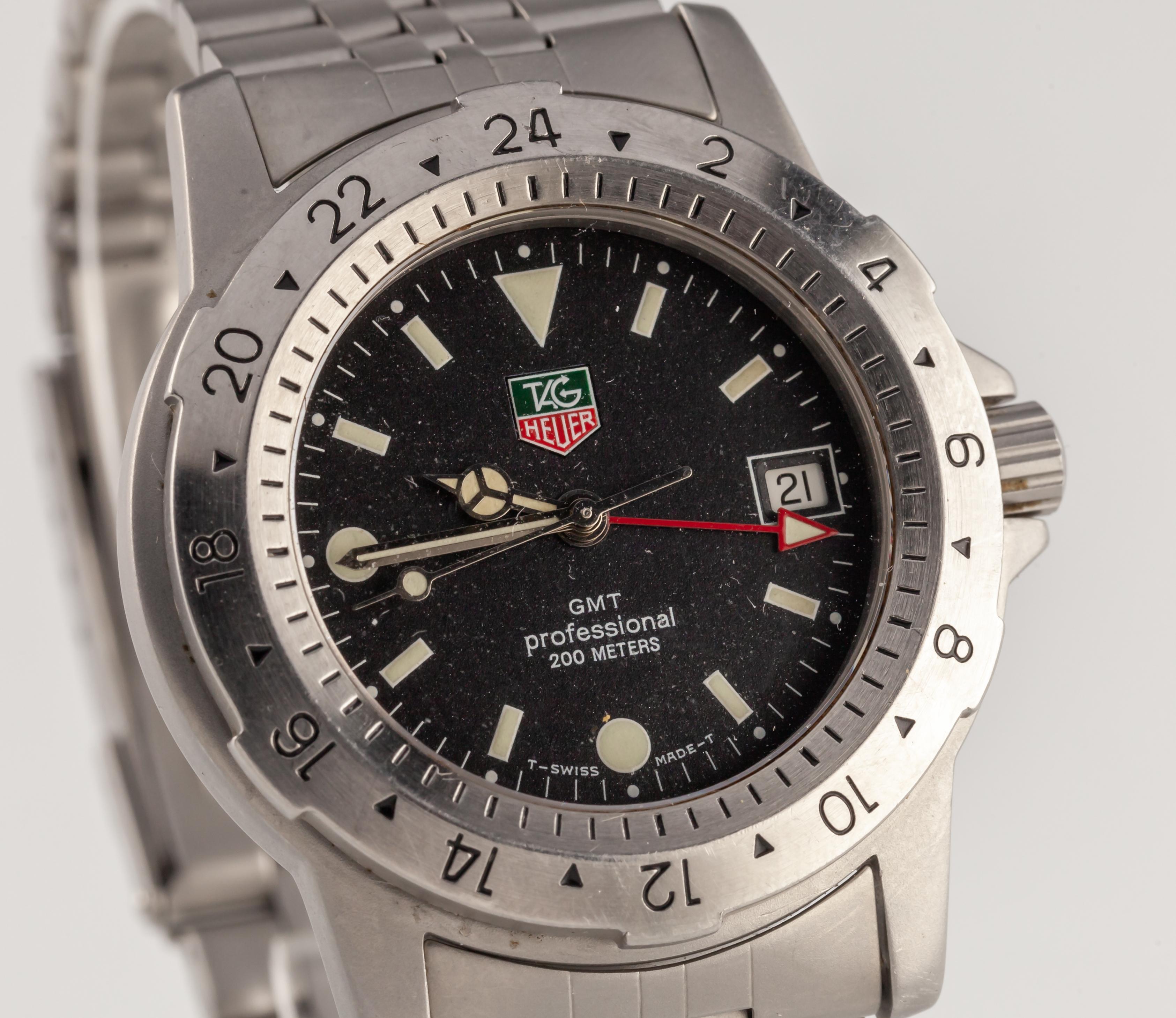 Modern Tag Heuer Stainless Steel Quartz Men's GMT Professional Watch 159.306/1
