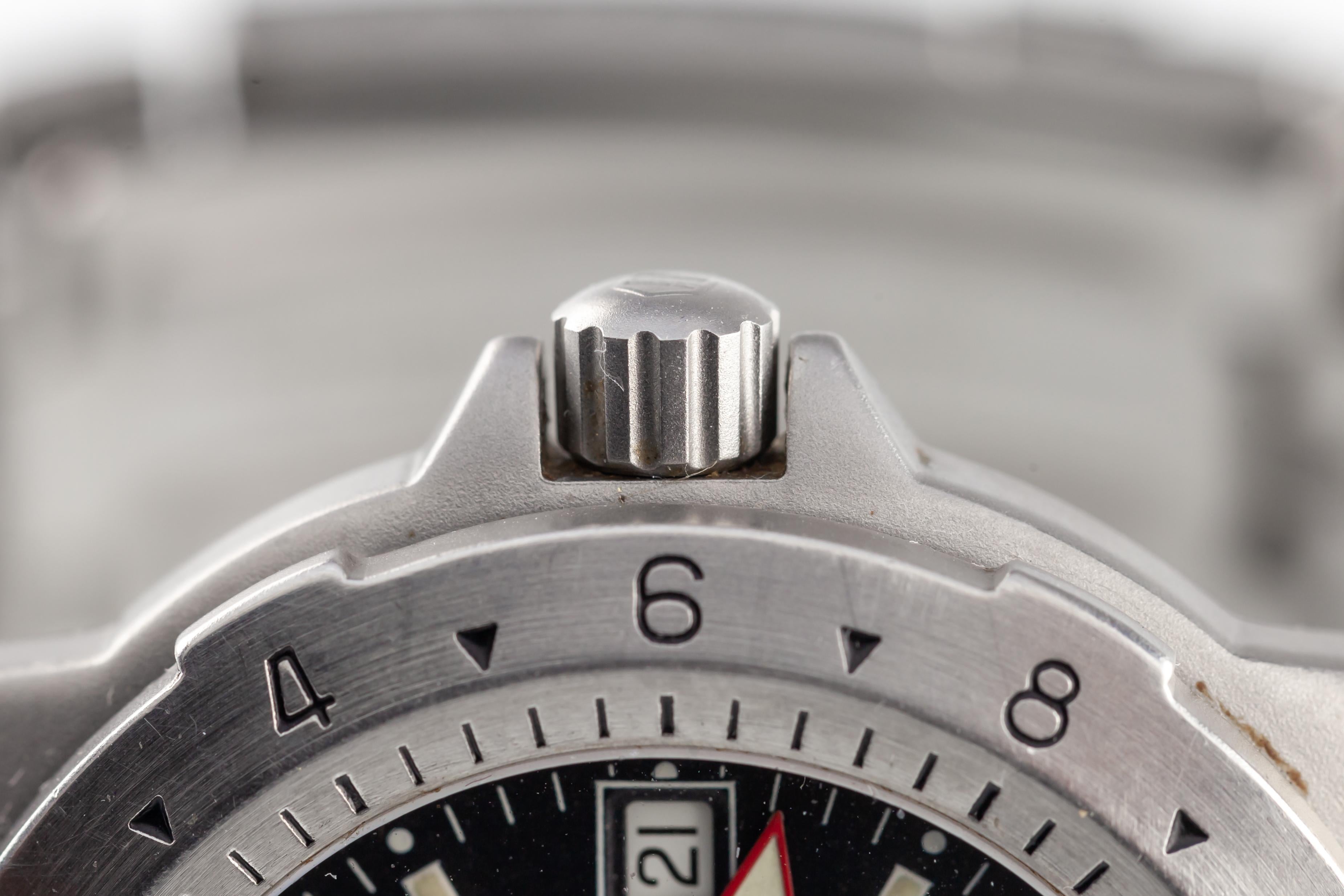 Tag Heuer Stainless Steel Quartz Men's GMT Professional Watch 159.306/1 In Good Condition In Sherman Oaks, CA