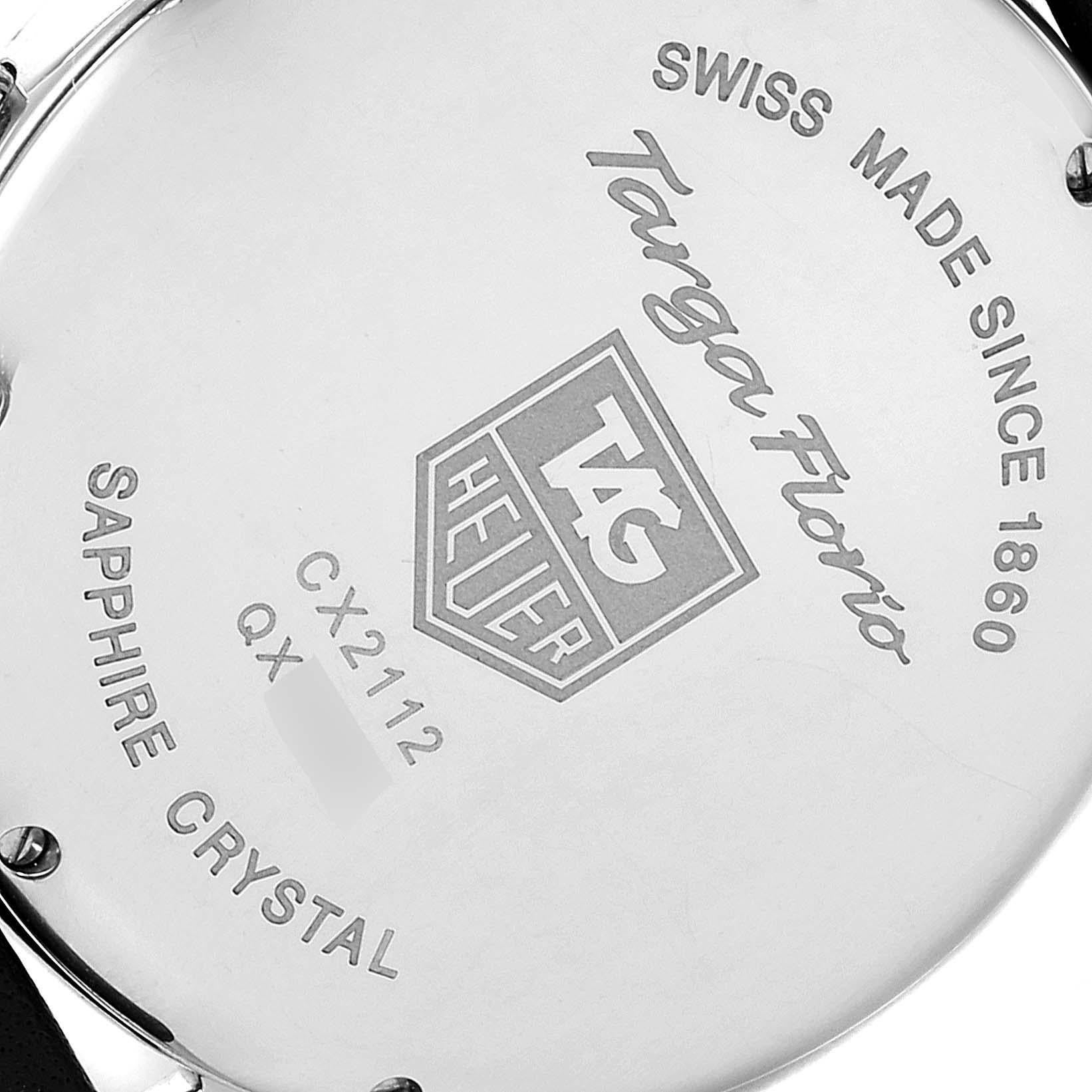 TAG Heuer Targa Florio Black Dial Chronograph Steel Mens Watch CX2112 In Excellent Condition In Atlanta, GA