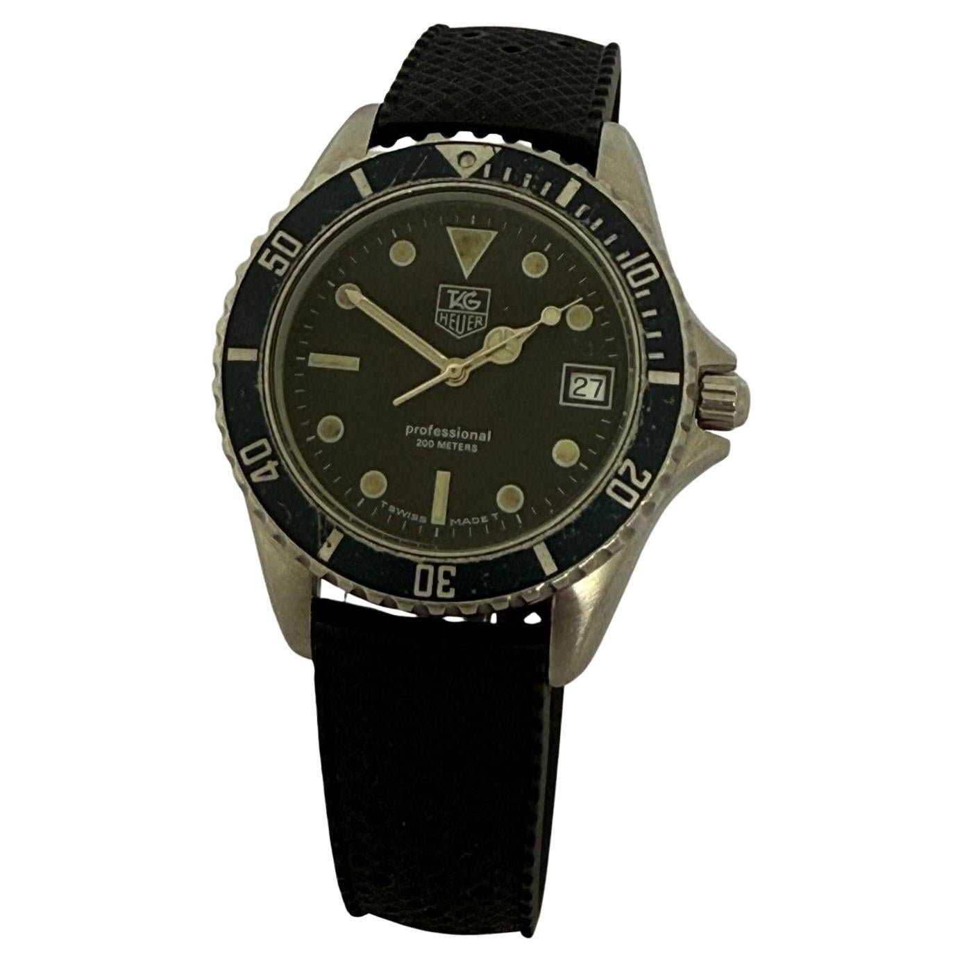 TAG Heuer Transitional Reference 980.013B/ 1000 Series. Belle patine, années 1990. en vente