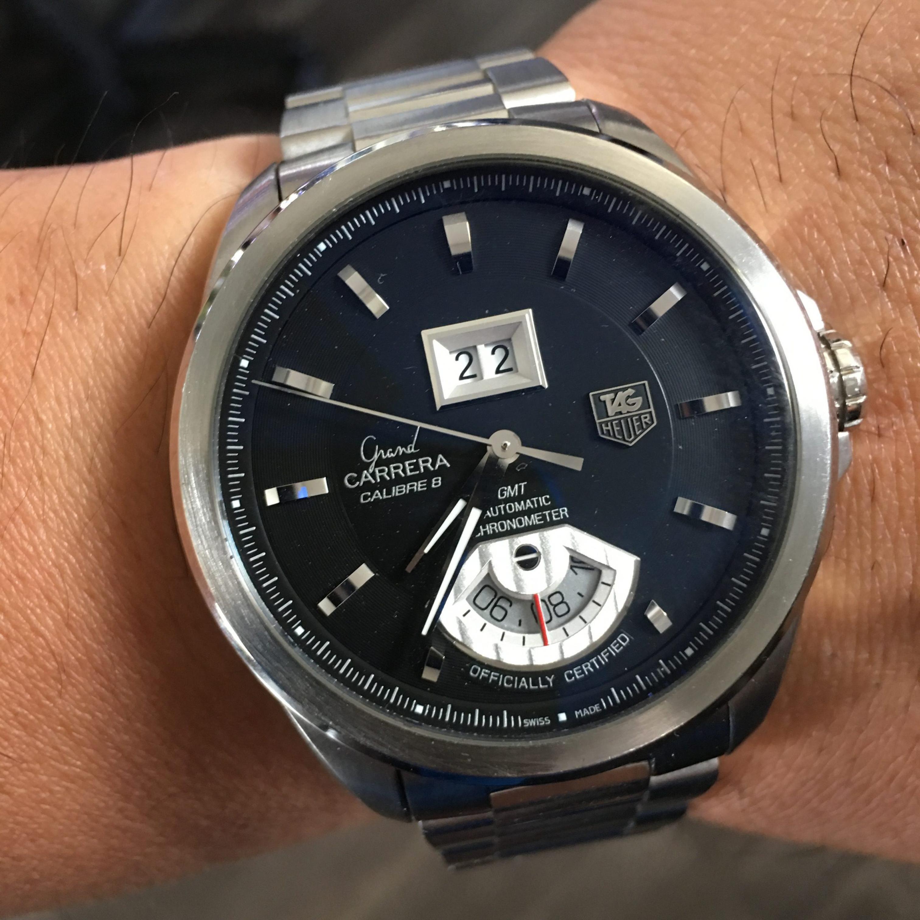 Reloj de pulsera TAG Heuer WAV5111 Grand Carrera GMT en venta 4