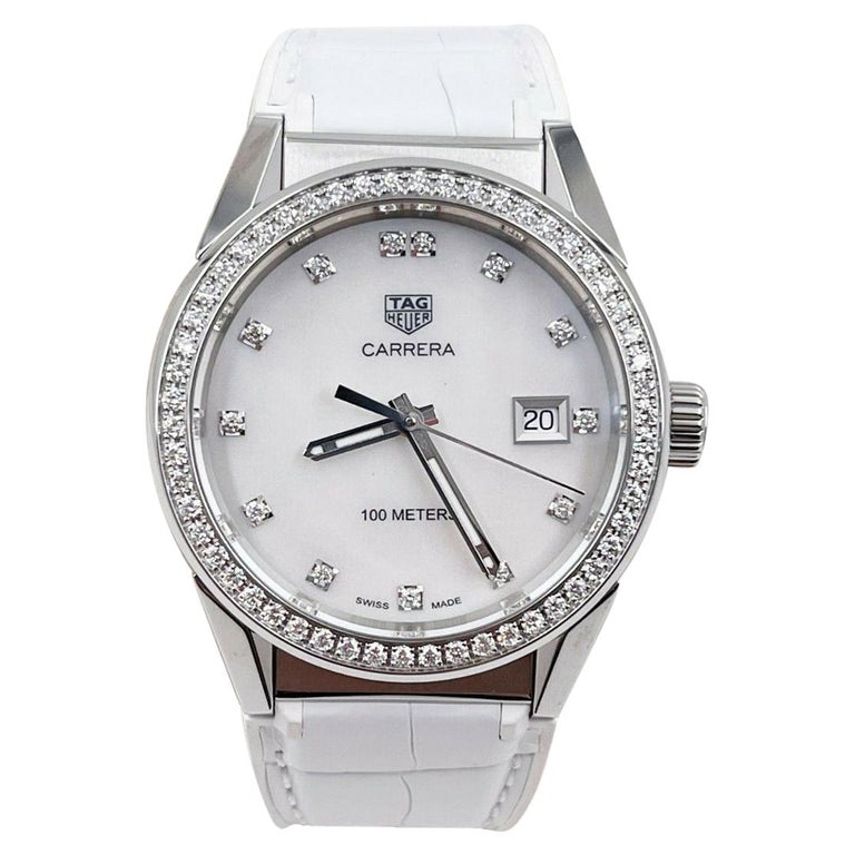 TAG Heuer WBG1315.FC6412 Ladies Carrera MOP Diamonds Box Papers For Sale
