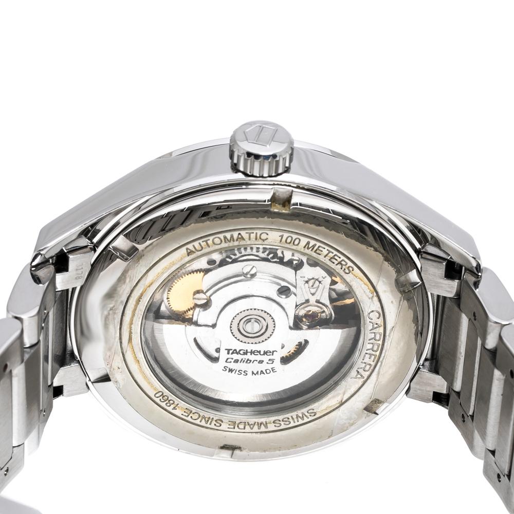 Contemporary Tag Heuer White Carrera Calibre 5 WAR201D.BA0723 Men's Wristwatch 40 mm