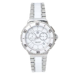 Tag Heuer Montre-bracelet Formula 1 pour femme 41 mm en céramique blanche et diamants, modèle CAH1213