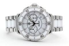 TAG Heuer Cronógrafo de cuarzo de cerámica blanca, acero y diamantes Fórmula 1 CAH1213