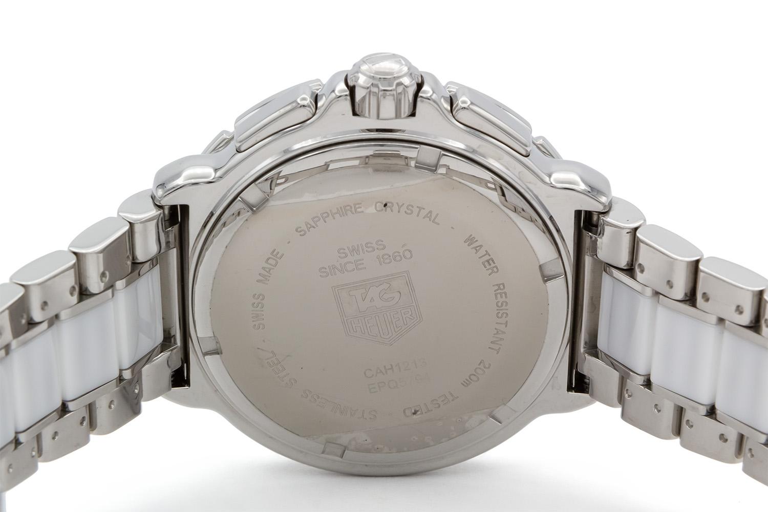 Contemporary TAG Heuer White Ceramic Stainless & Diamond Formula 1 Quartz Chronograph CAH1213