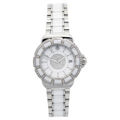 TAG Heuer Reloj de pulsera de mujer Fórmula 1 de cerámica inoxidable con diamante blanco 37 mm