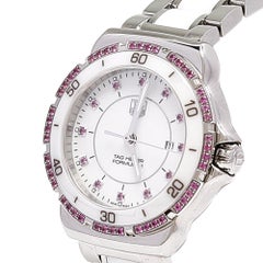 Tag Heuer White Stainless Steel Ceramic Formula 1 WAH1319 Women's Wristwatch 32