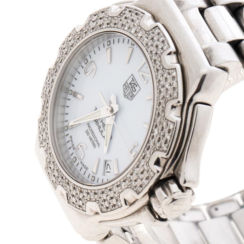 Contemporary Tag Heuer White Stainless Steel Formula 1 WAC1215.FC6219 Women's Wristwatch