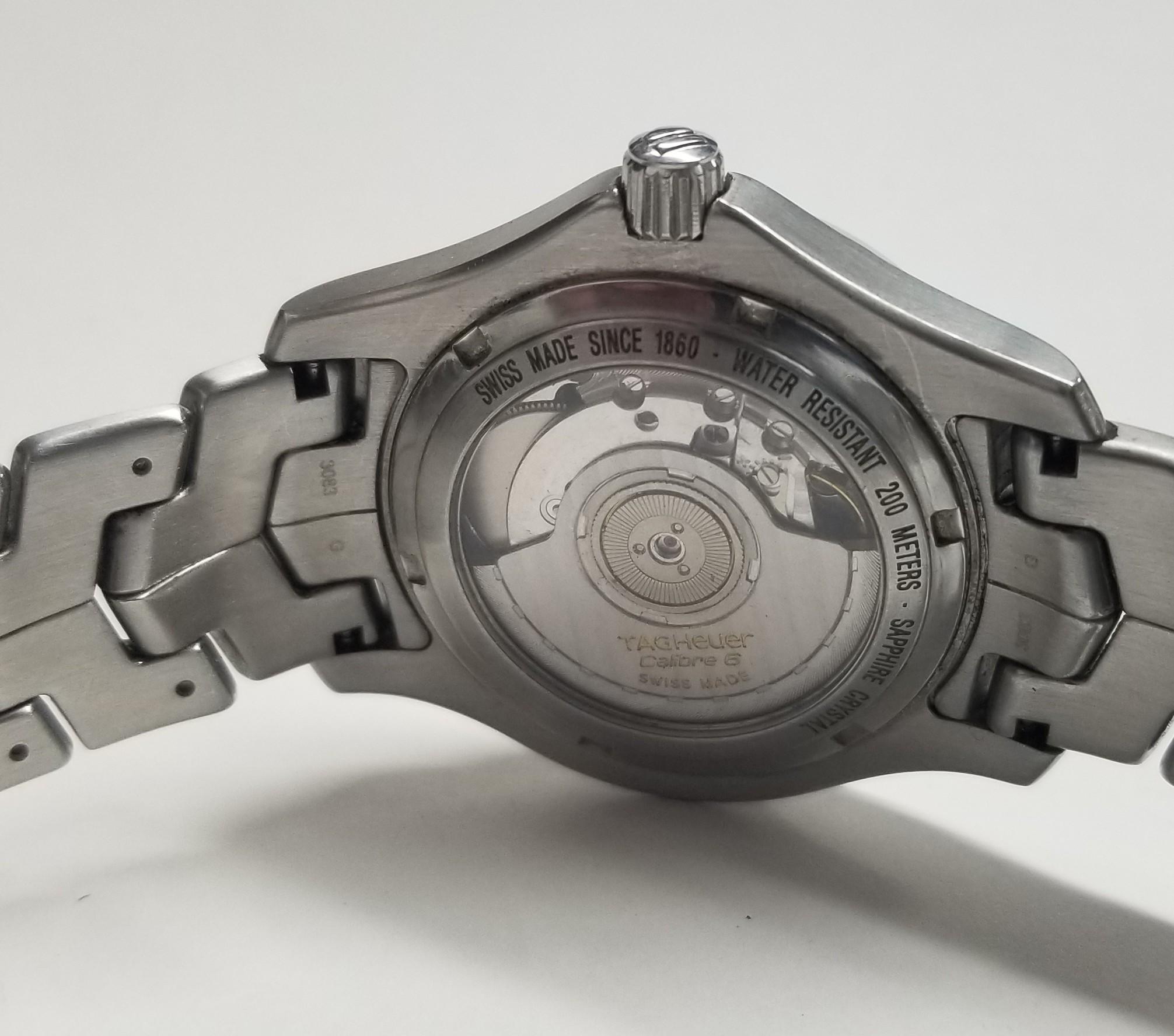 TAG HEUER WJF211C Link Caliber 6 Date Automatic Herrenarmbanduhren Braun im Angebot 1