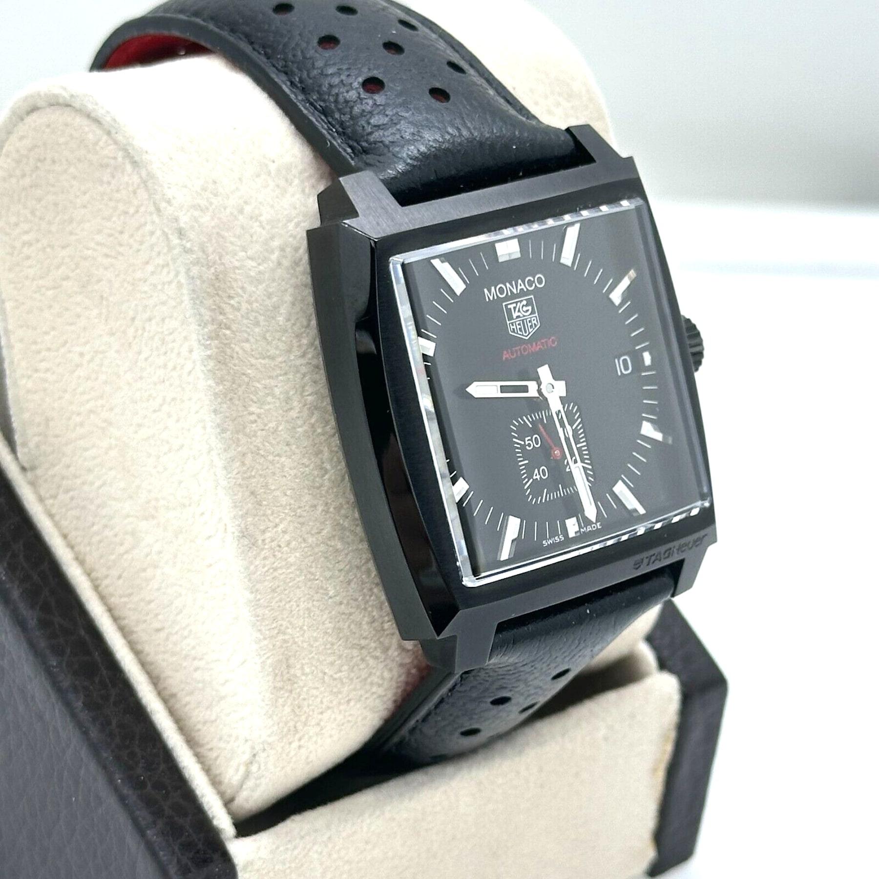 Tag Heuer WW2119.FC6338 Monaco Calibre 6 Titanio Acero Carbono Caja Papel en Excelente estado para la venta en San Diego, CA