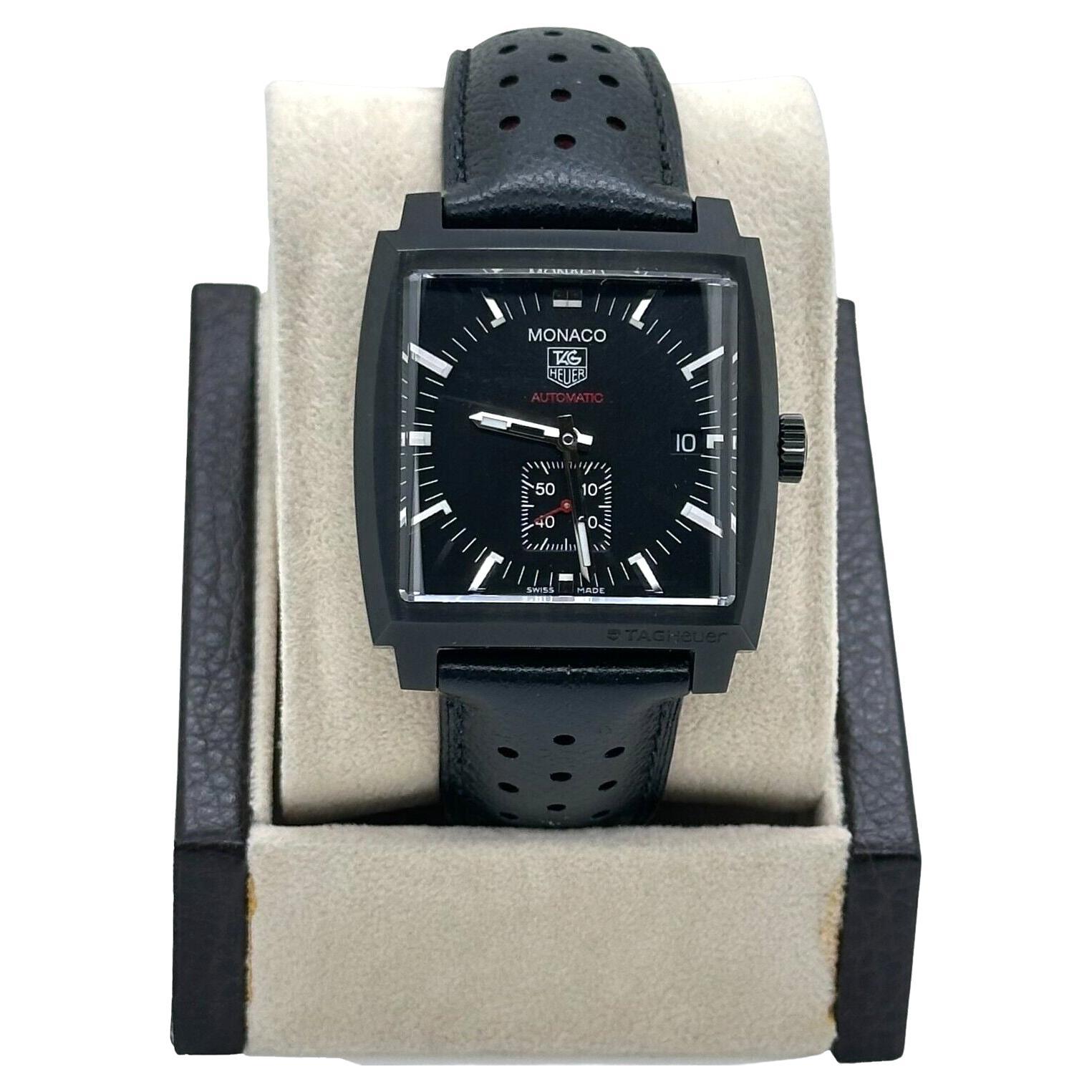 Tag Heuer WW2119.FC6338 Monaco Kaliber 6 Titan Kohlenstoffstahl Box Papier mit Etikett