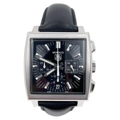 Tag Monaco Chronograph CW2111 Stainless Steel Leather Strap