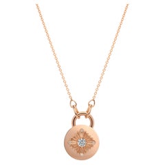 Tag Necklace, Rose Gold, Diamond