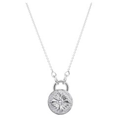 Tag Necklace, White Gold, Diamond and Diamond Paved