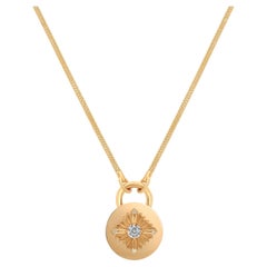 Tag Necklace, Yellow gold, Diamond