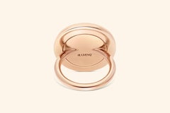 Tag Ring, Rose Gold and Silver, Red Spinel