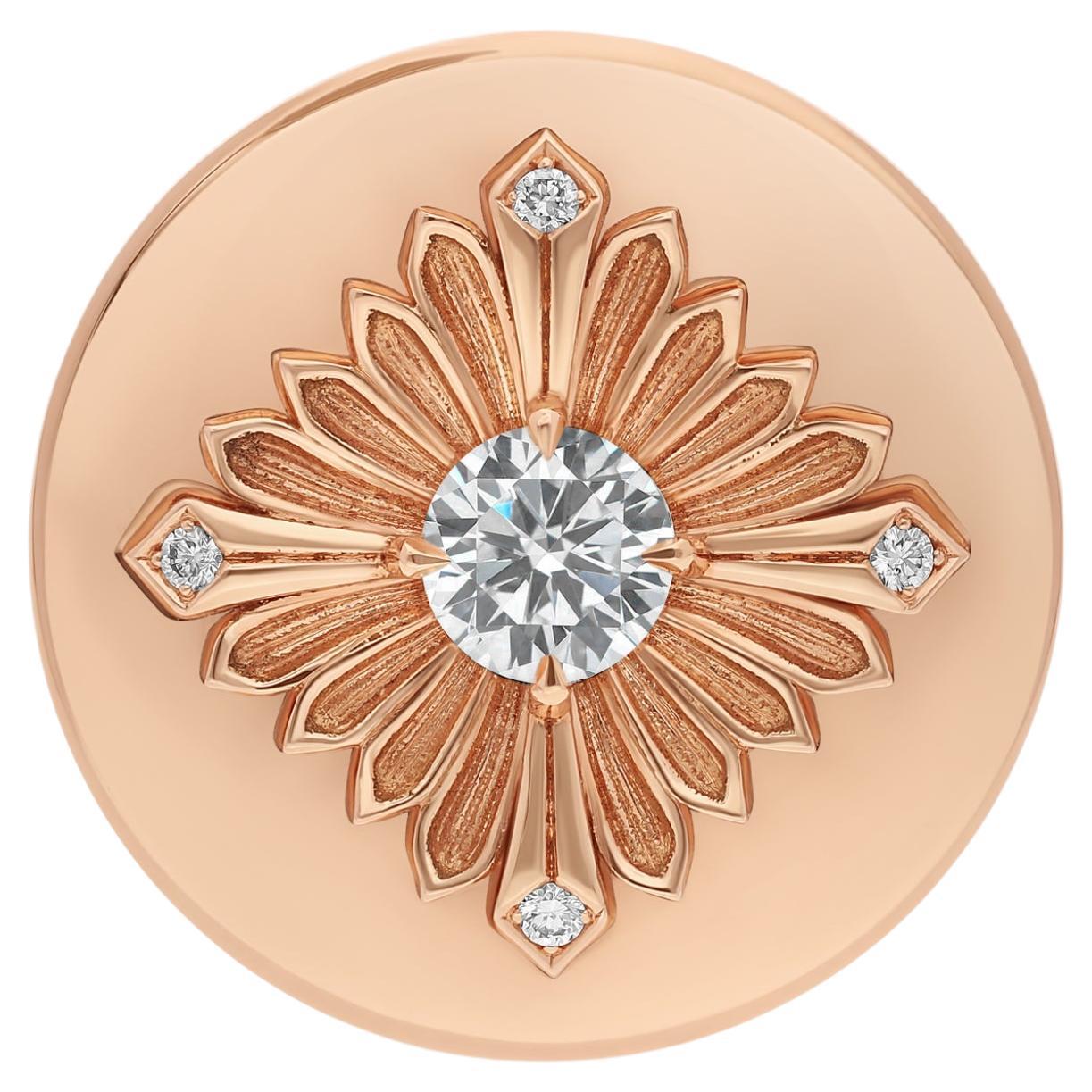 En vente :  Bague à étiquette, or rose, diamant 2