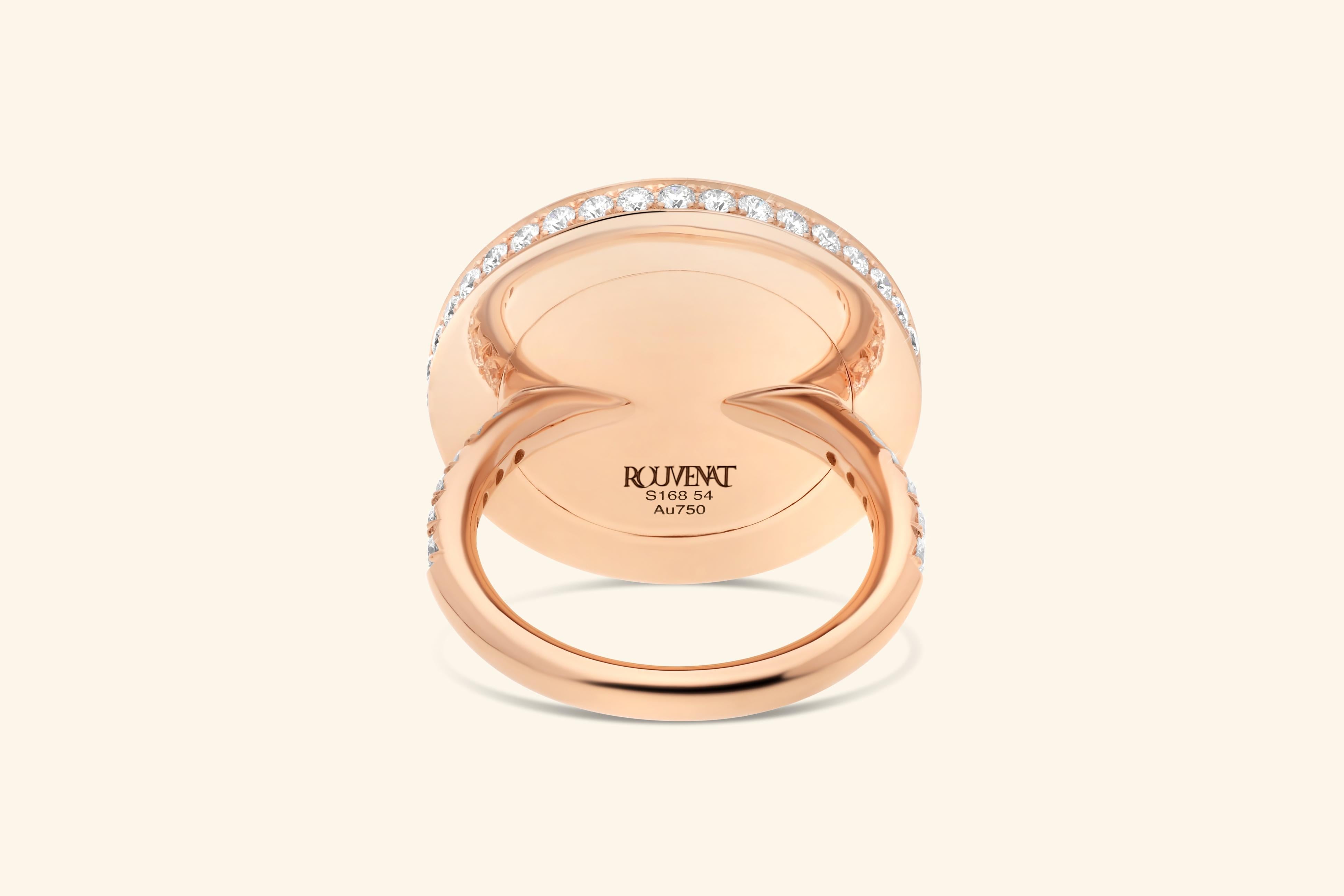 For Sale:  Tag Ring, Rose Gold, Diamond Paved and Ruby 3