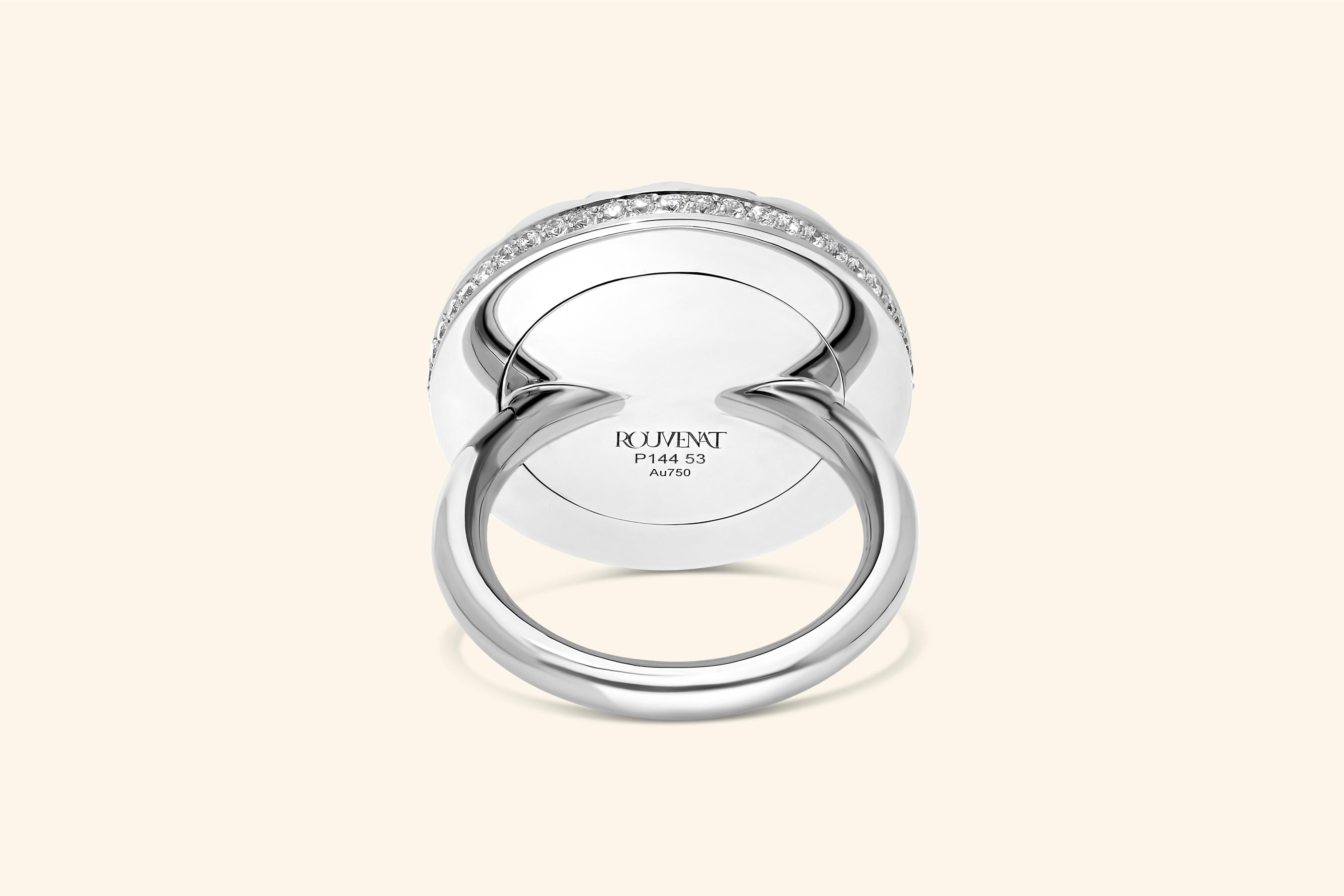 For Sale:  Tag Ring, White Gold, Diamond and Diamond Paved 2
