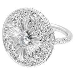 Tag Ring, White Gold, Diamond and Diamond Paved