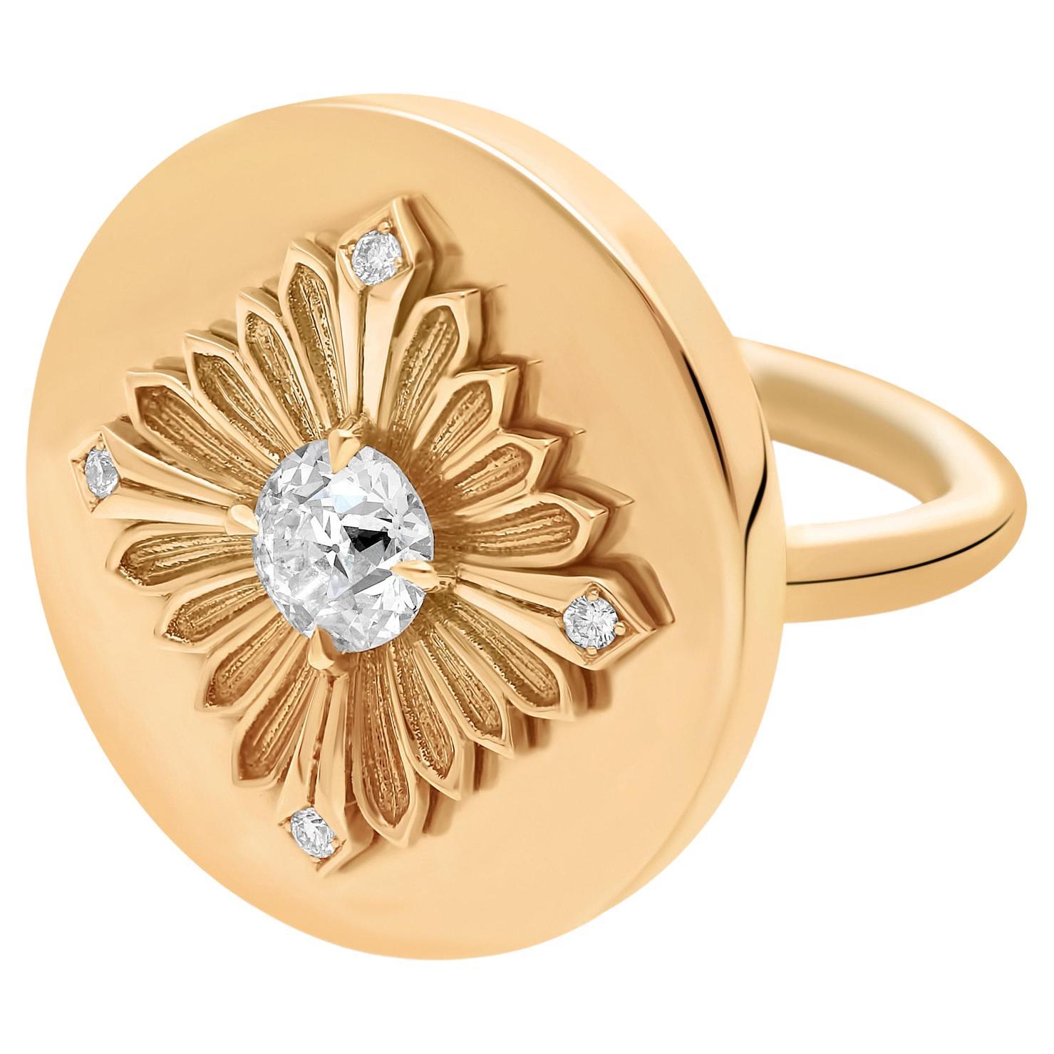 Tag Ring, Yellow gold, Diamond