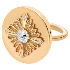 Etiqueta Anillo, Oro amarillo, Diamante